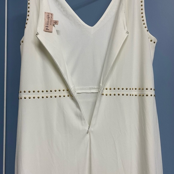 Philosophy Dress, Ivory with Gold Stud Detail, XL - Picture 3 of 9